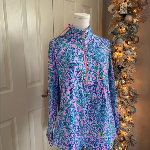 Lilly Pulitzer Pink and Blue Patterned Top - Picture 2 of 6